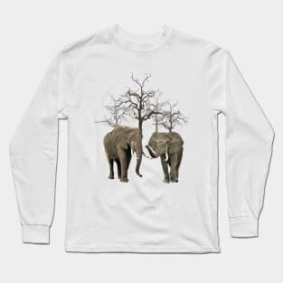 Elephants with trees in Kenya / Africa Long Sleeve T-Shirt